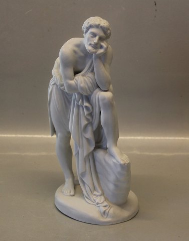 Antique White B&G Parian B&G 41 Thorvaldsen Biscuit. The sermon of John the 
Baptist. Young thoughtful man 25.5 cm Bertel Thorvaldsen