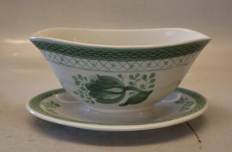 2391-12 Gravy boat 21 x 14 cm Aluminia Faience Green Tranquebar
