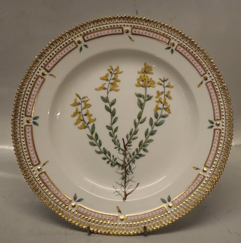 20-3549 Traditional Dinner Plate: Genista germanica L. New # 624 10" / 25 cm  
(1968) Flora Danica Danish Porcelain
