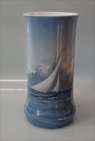 Kongelig porcelæn: Vase Marinemotiv 29,5 cm