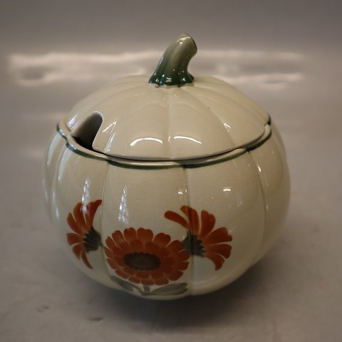 Græskarformet Marmeladeskål 11x12.5cm Aluminia Spise- og kaffestel Morgenfrue på 
fletværk