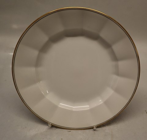 Palace 8550-1536 Frokosttallerken 22 cm (621) guld og grå kant Kongelig Dansk Kantet Porcelæn (Palads)