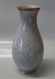 259-3473 Kgl. grå vase med rødt og guld 25 cm Kongelig Dansk  Craquelé, Craquele
